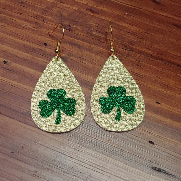 handmade | Jewelry | St Patricks Day Faux Leather Earrings | Poshmark